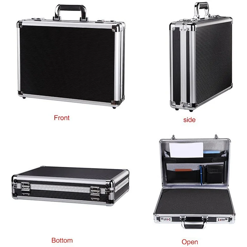 Professional Aluminum Hard Case ToolBox Large Briefcase Flight Carrying Case