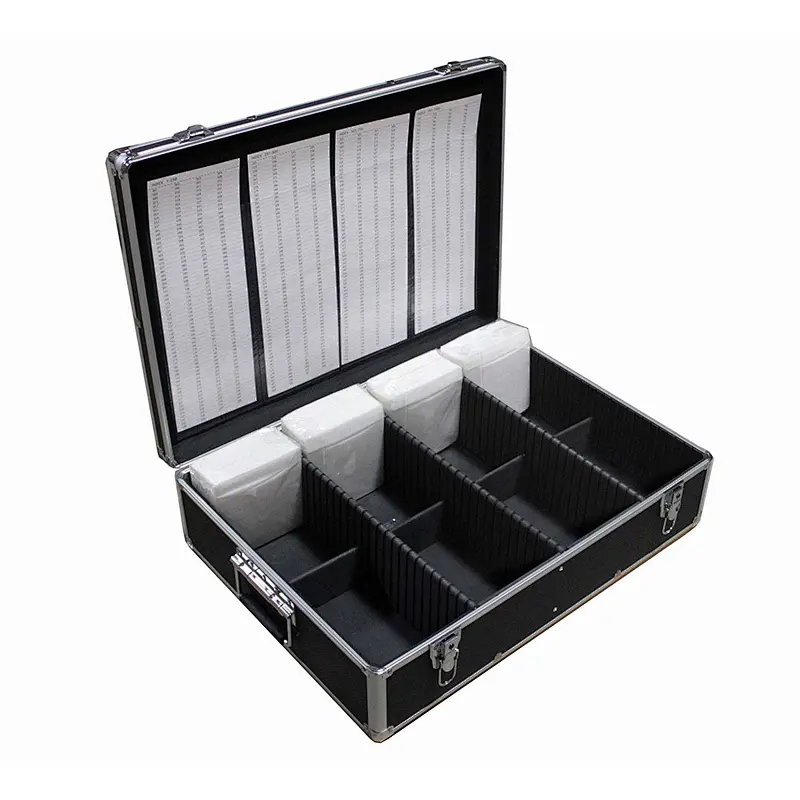 Large Capacity Black Aluminum Media Storage Case For CD Storage Mess-Free Holder Box with Sleeves Without Hanger