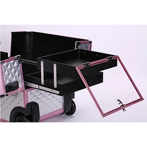 Makeup Trolley Case Rolling Makeup Case Travel Case Beauty Makeup Bag Cosmetic Organiser On Wheels