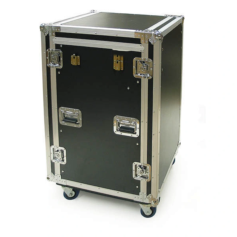Aluminum Heavy Duty 3 Lid Amplifier & Mixer Rack Case With Tabletop Doors And 22