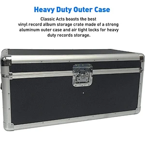 7''LPs 200pcs Vinyl record case  Hard Carry Durable with HIgh quality accessories Aluminum record case