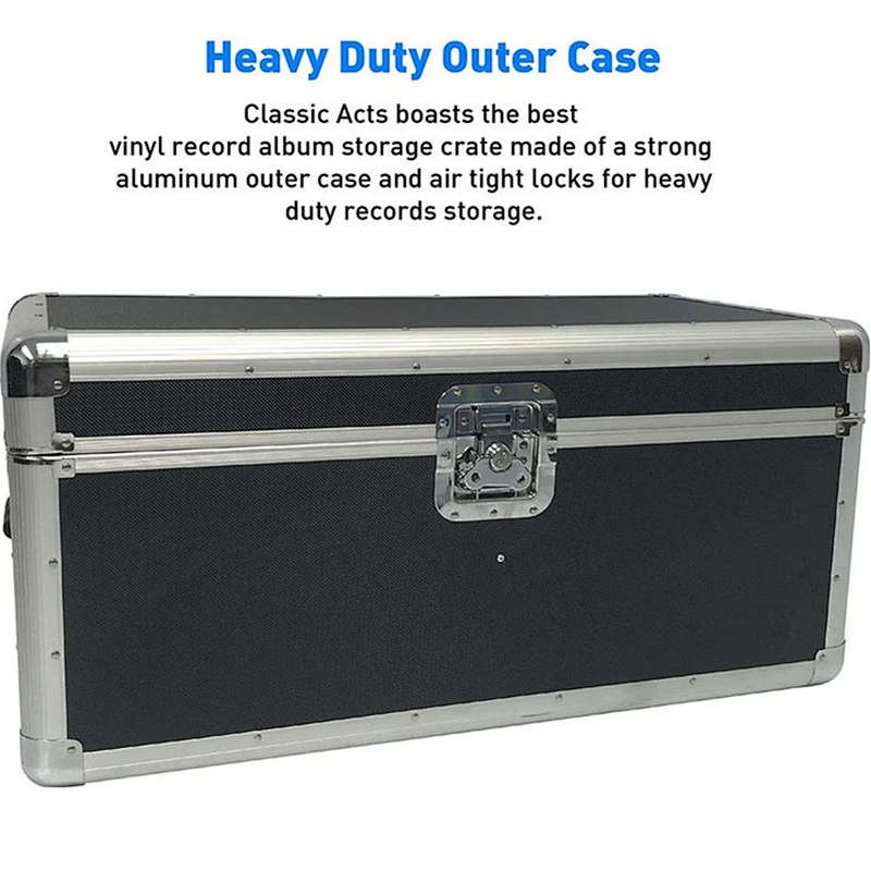 7''LPs 200pcs Vinyl record case  Hard Carry Durable with HIgh quality accessories Aluminum record case