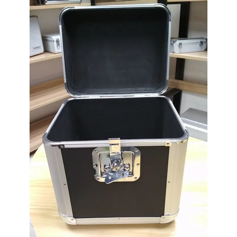 Black LP Vinyl Record Aluminium DJ Flight Carry Case