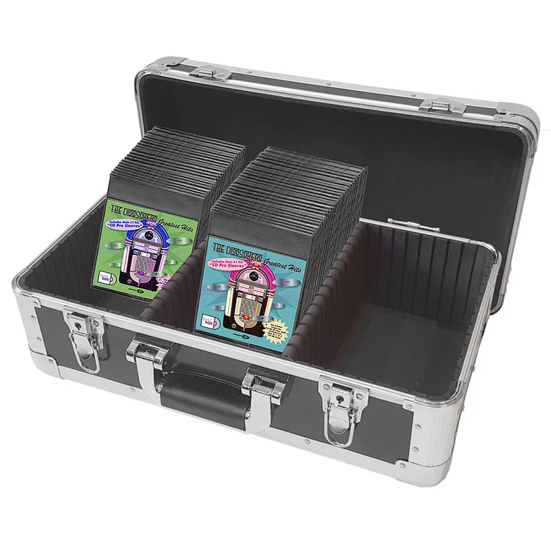 Aluminum flight CD/DVD Case Holds up 110 DVDs Case  Aluminum Storage Case Black