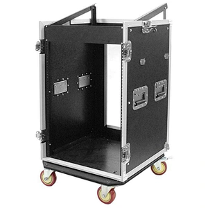 16 Space Rack Case 16U Flight Rack Case With 10 Space Slant Mixer Top and DJ Work Table