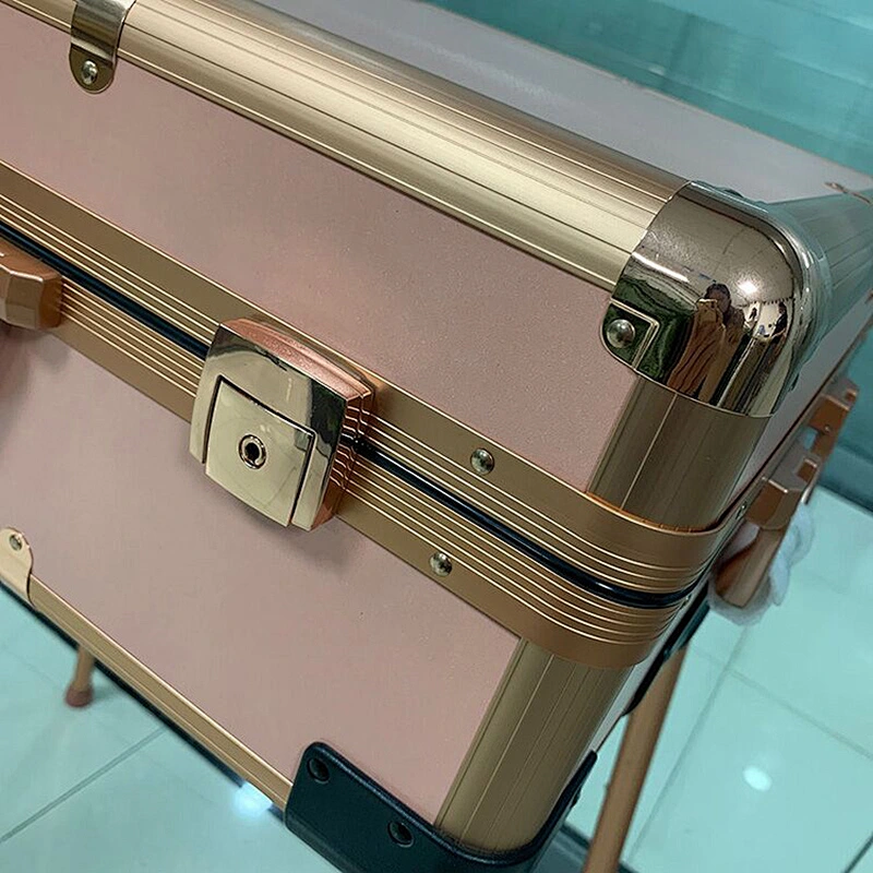 Train Rolling Makeup Case with Light Wheeled Portable Rolling Makeup Case