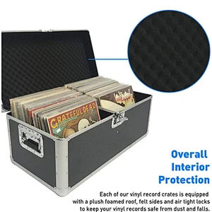 7''LPs 200pcs Vinyl record case  Hard Carry Durable with HIgh quality accessories Aluminum record case