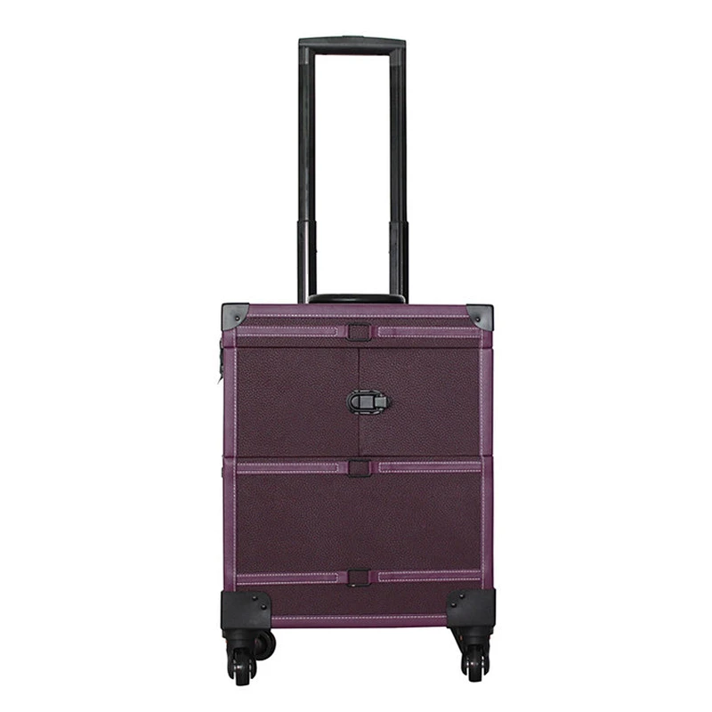 Heavy Duty Rolling Makeup Case Professional Nail Travel Organizer Box