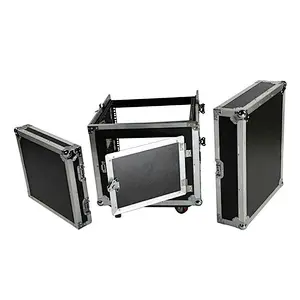 12U 12 Space Rack Case With Slant Mixer Top DJ Mixer Cabinet And 4 Casters