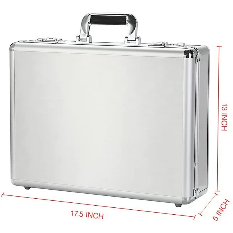 Laptop Briefcases Silver Code Locks Aluminum Equipment Case Professional Men Hard Briefcase