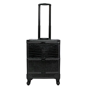Heavy Duty Rolling Makeup Case Professional Nail Travel Organizer Box