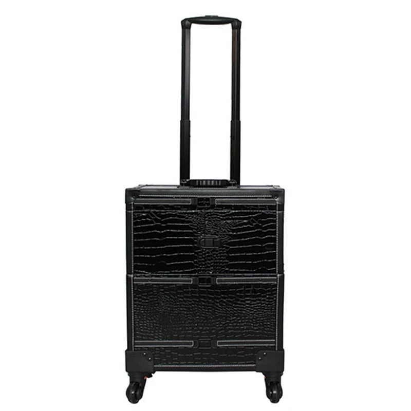 Heavy Duty Rolling Makeup Case Professional Nail Travel Organizer Box