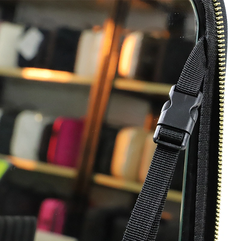 Professional Large Capacity Leather Makeup Train Case with Mirror