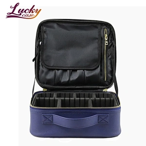 Luxury Good Quality Leather Makeup Case for Toiletry Jewelry Digital Accessories