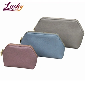 High Quality PU Leather Custom Logo Small Makeup Pouch Bag for Coin Purse Lipstick Storage