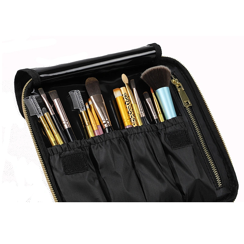 Custom Simple Portable Pink Makeup Bag with Compartments