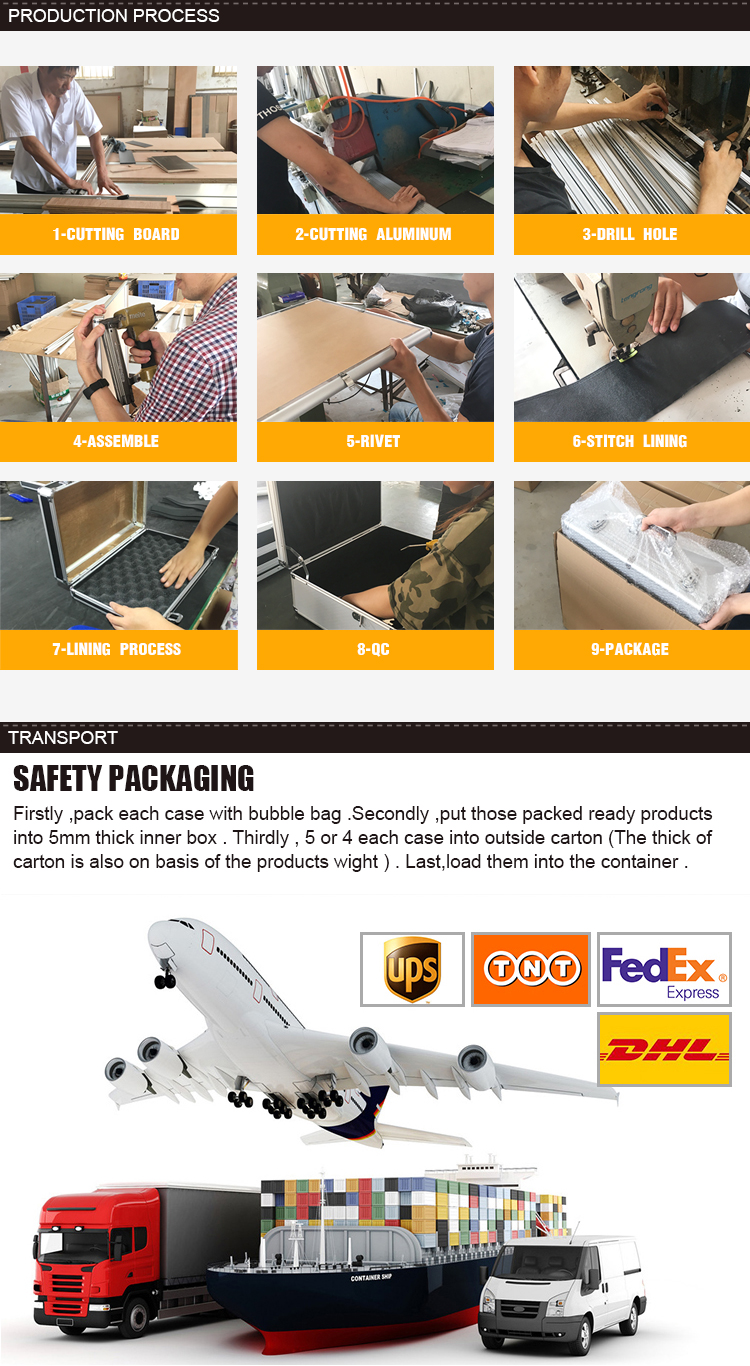 Rolling makeup case Studio 4-Legs Trolley Aluminum Makeup Case with Lighted Big Mirror