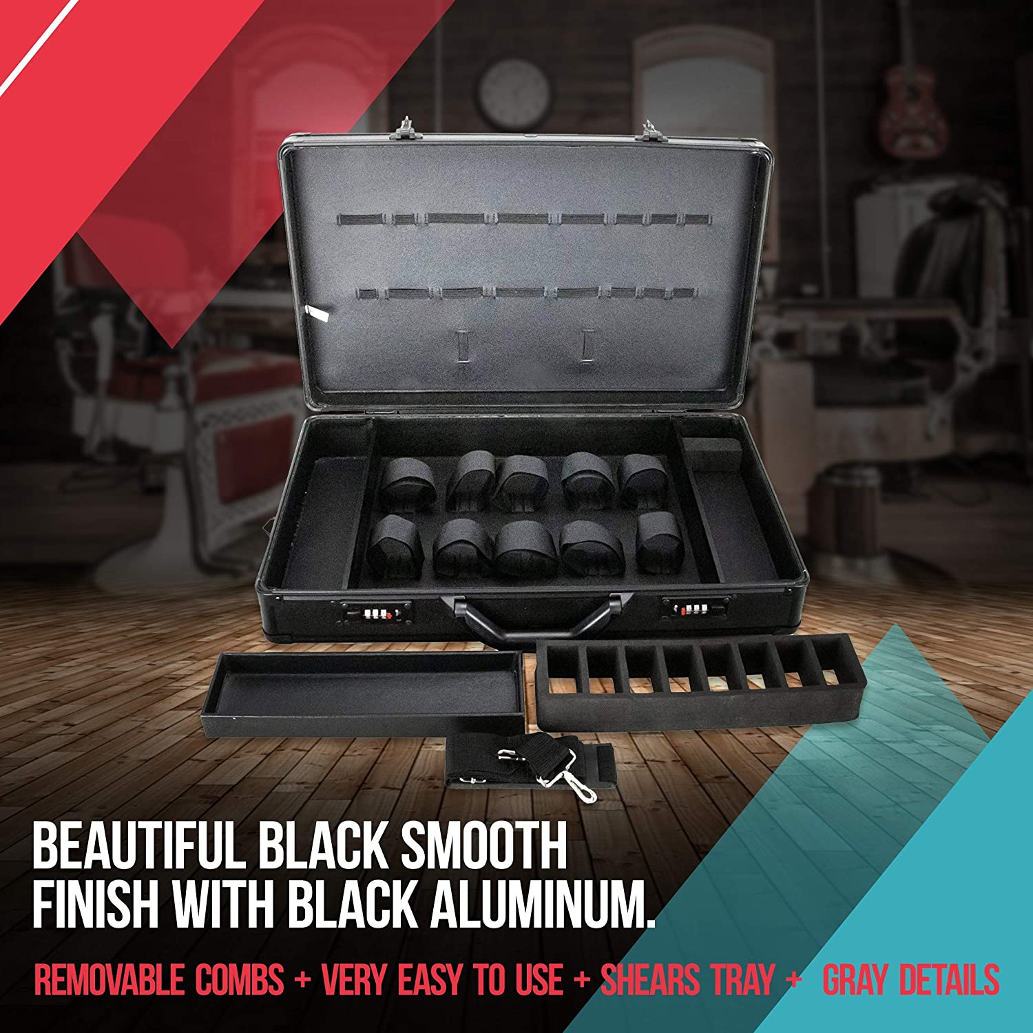 Aluminum Barber Tool Case Luxury Style Customized Barber Case Box Kit Tool Aluminum Barber Clipper Tool Case
