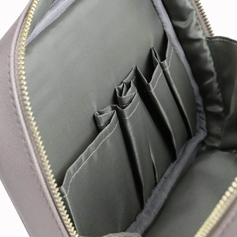Good Quality Leather 2 Layer Cosmetic Beauty Pouch