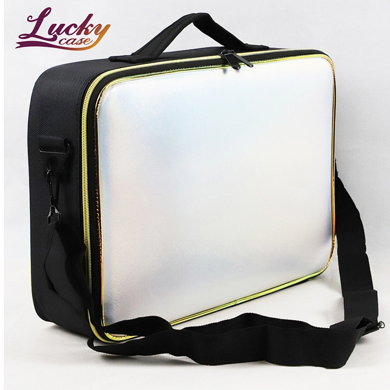 Large Capacity Bright Color Leather Makeup Artist Bag