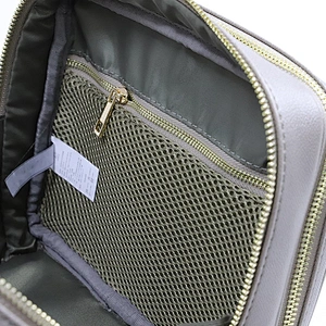 Good Quality Leather 2 Layer Cosmetic Beauty Pouch