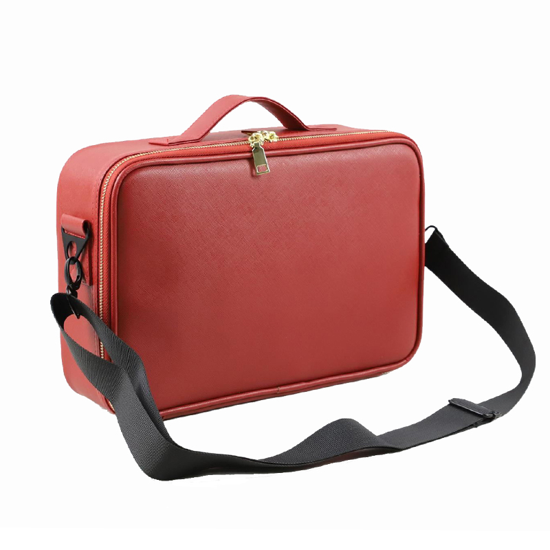 red makeup storage bag