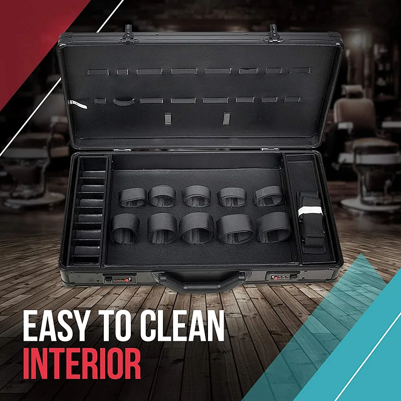 Professional Electrician Aluminum Barber Tool Case Luxury Style Customized Barber Case Box Kit Tool Aluminum Barber Clipper Tool Case