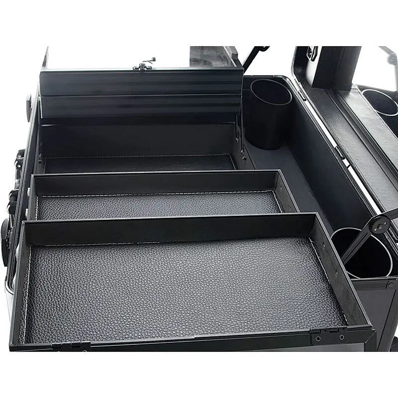 Rolling makeup case Studio 4-Legs Trolley Aluminum Makeup Case with LED Big Mirror