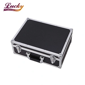 Factory Price Large Aluminum Hard Handle Case Briefcase Toolbox Storage Box Tool Case Black Carrying Case