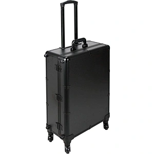 Rolling makeup case Studio 4-Legs Trolley Aluminum Makeup Case with LED Big Mirror