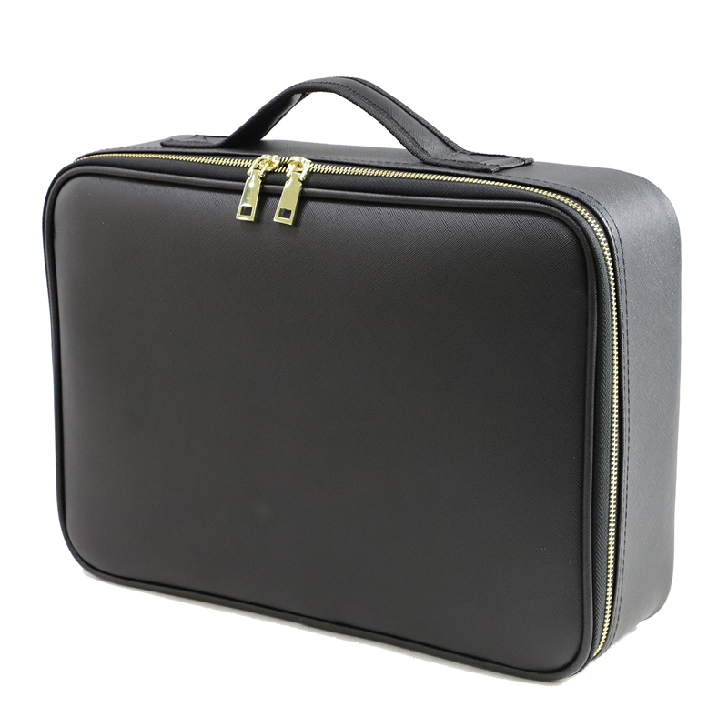 leather makeup bag with mirror
