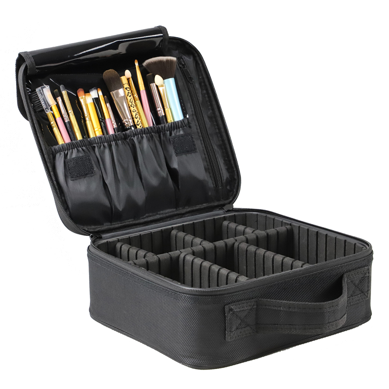 makeup brush case with zippers