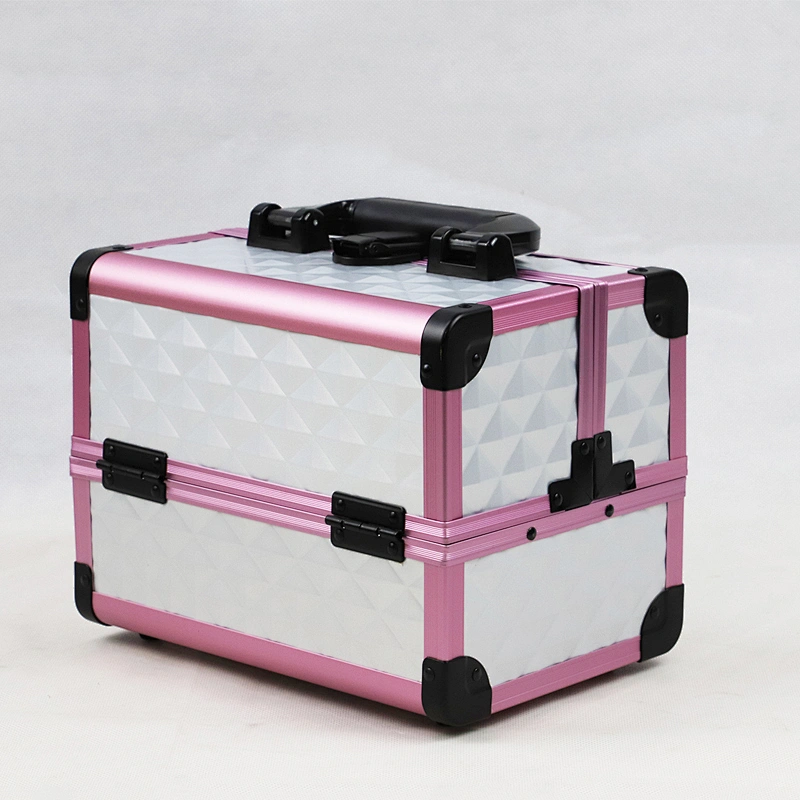 Fashion Water Cube Suitcase Makeup Case with Mirror