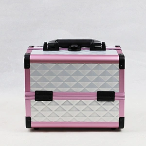 Fashion Water Cube Suitcase Makeup Case with Mirror