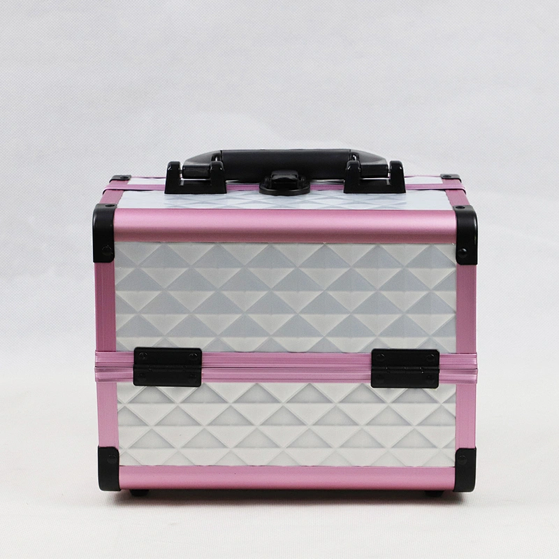 Fashion Water Cube Suitcase Makeup Case with Mirror