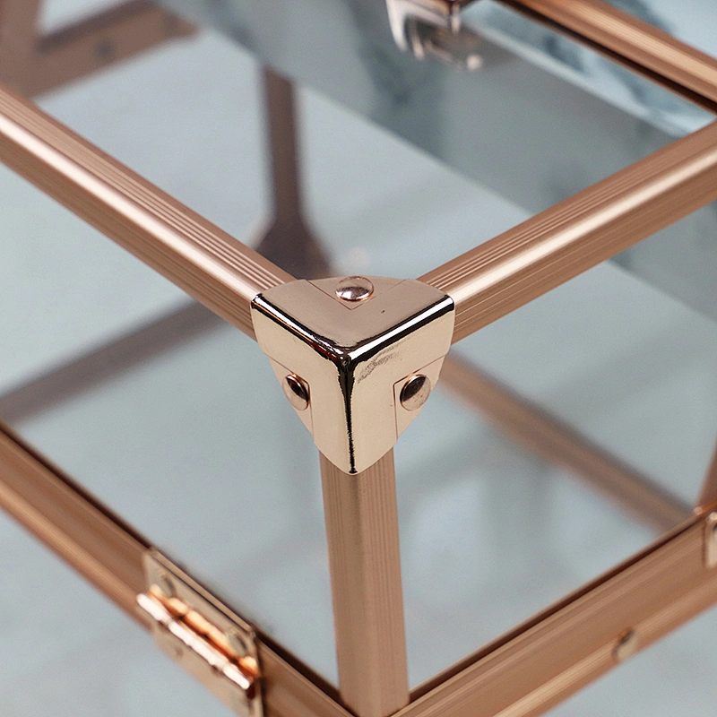 New Lightweight Clear Cosmetic Acrylic Storage Case with 2 Marble Trays