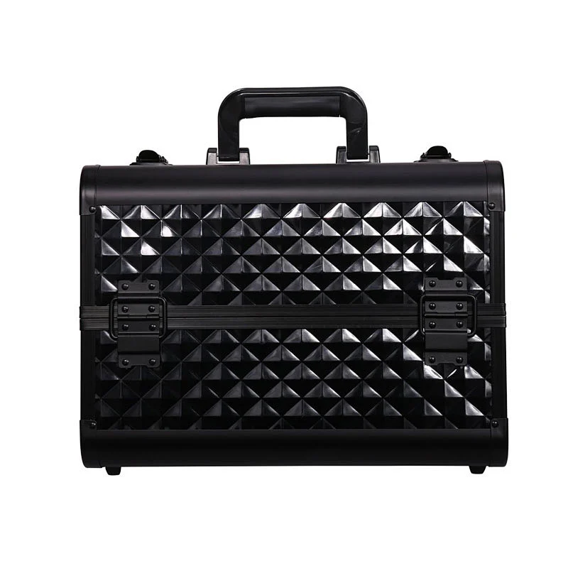 Factory Custom Luxury Hard Shell Makeup Case Aluminum with Nail Polish Dividers