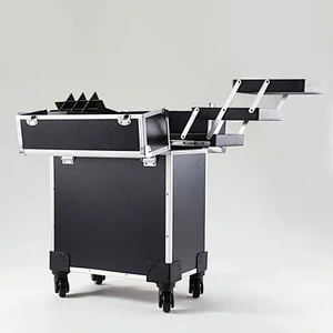 Aluminum Rolling Makeup Organizer, Professional Makeup Case Supplier