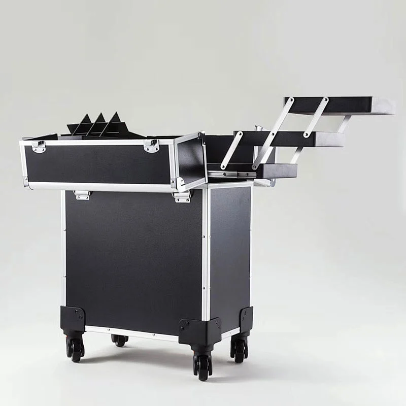 Aluminum Rolling Makeup Organizer, Professional Makeup Case Supplier