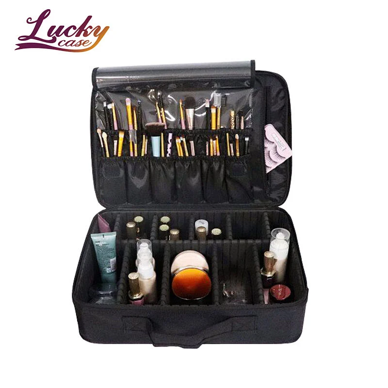 15.7 Inch Factory Wholesale Large Makeup Organiser Bag with Shoulder Strap