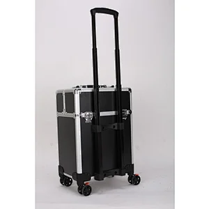Aluminum Rolling Makeup Organizer, Professional Makeup Case Supplier