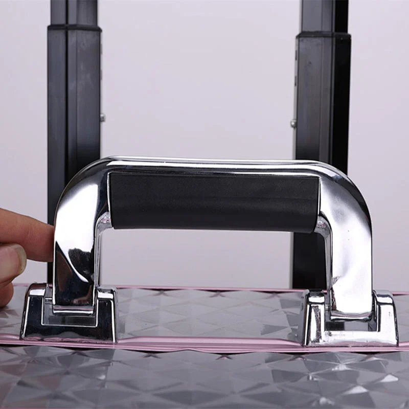 Large 8 Trays Aluminum Rolling Makeup Case