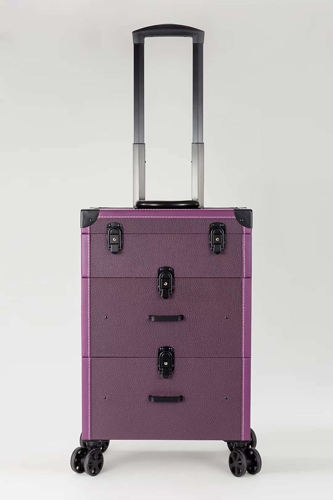 Rolling Makeup Case 4in1 Cosmetic Lockable Trolley Makeup Nail Artist Travel Train Case Organizer Box