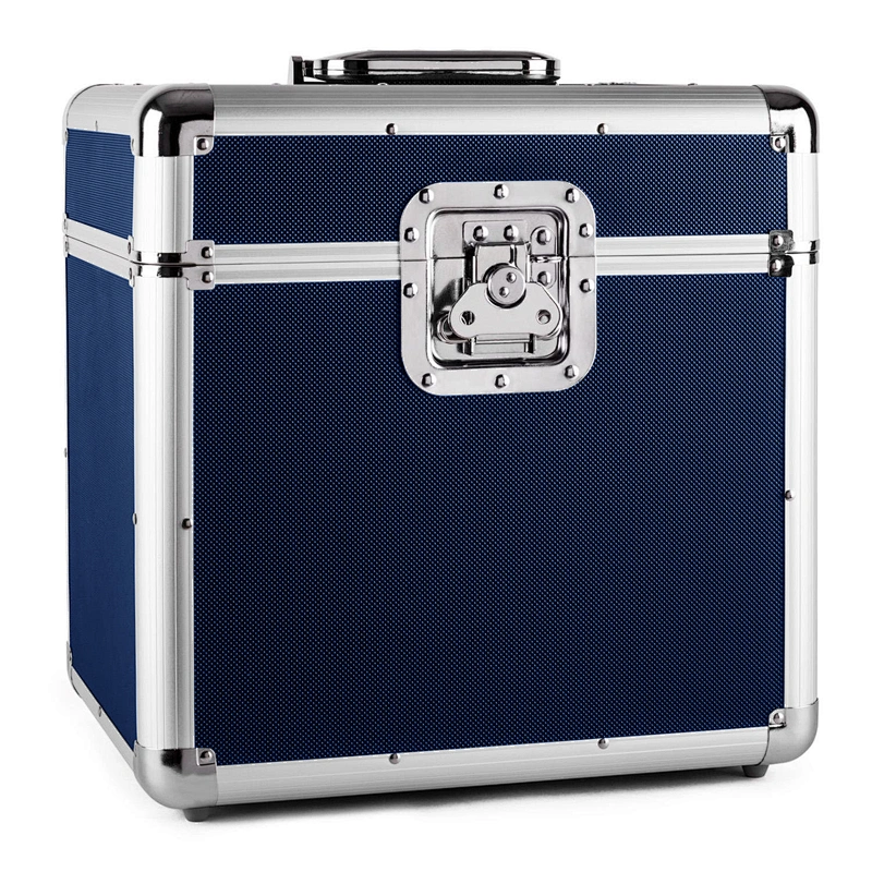 Vinyl Record Collection Case for 50pcs Albums Black Portable Aluminum cube alloy tool box vinyl record cd storage case
