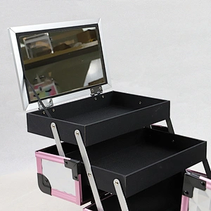 Fashion Water Cube Suitcase Makeup Case with Mirror