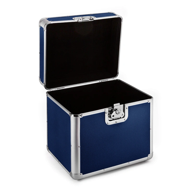 Vinyl Record Collection Case for 50pcs Albums Black Portable Aluminum cube alloy tool box vinyl record cd storage case