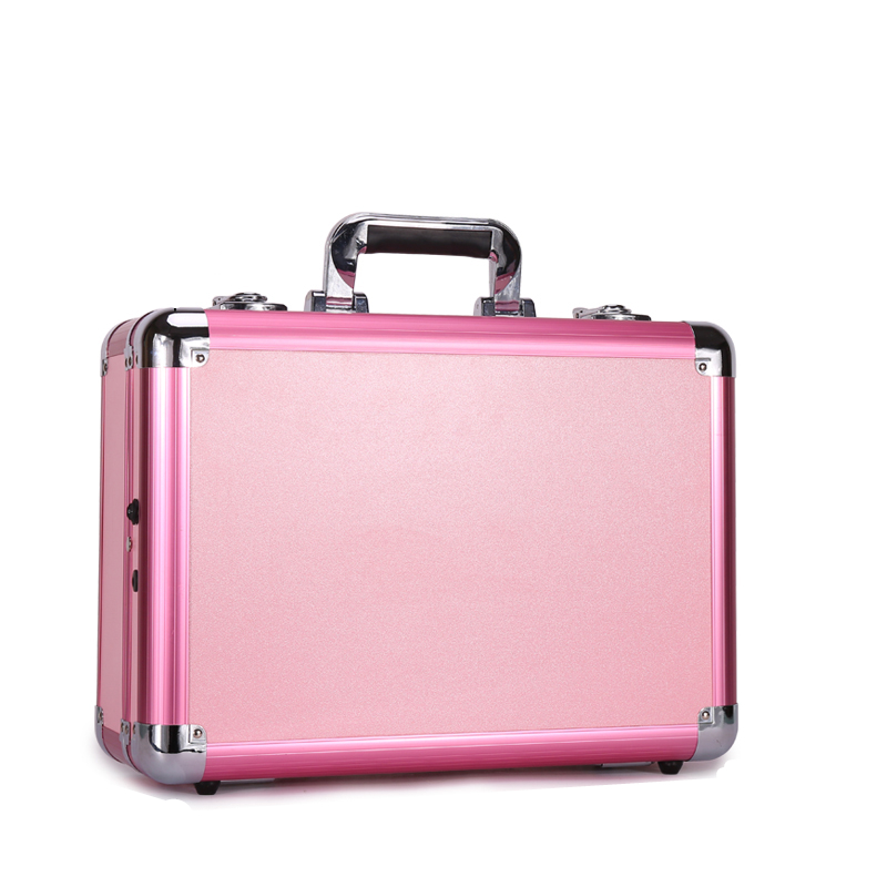 pink makeup case with lights