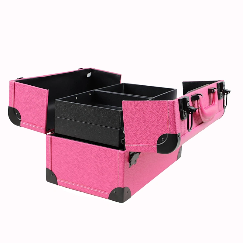 Storage Makeup Toiletry Nail Polish Leather Cosmetic Case