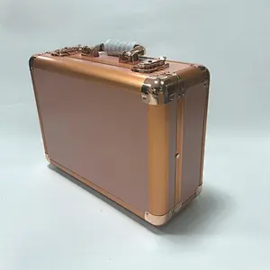 Professional Easy Carrying small hard led beauty cosmetics case with mirror mobile portable makeup station