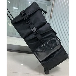 Classic Black 8 Drawers Rolling Makeup Bag with Wheels